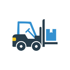  Modern Forklift Truck Graphic Icon