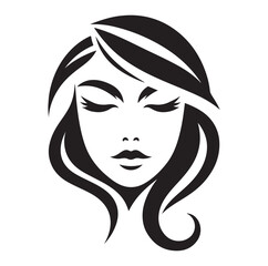 Beauty woman Face and hair style logo vector, woman Face vector illustration.