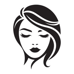 Beauty woman Face and hair style logo vector, woman Face vector illustration.