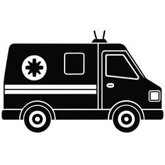 Ambulance Silhouette Line Art  Perfect for Web, Mobile & Print Design