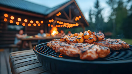 Summer Backyard Barbecue: Grilled Steak and Pineapple with Friends