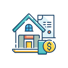 Fototapeta premium Stylish Home Renovation Budget Icon Illustration