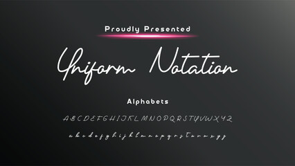Bold and script alphabets. Vector font duo