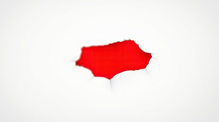 A torn white paper revealing a red color below the surface