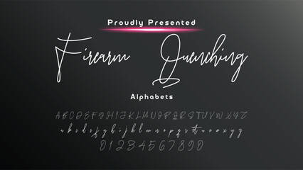 Bold and script alphabets. Vector font duo