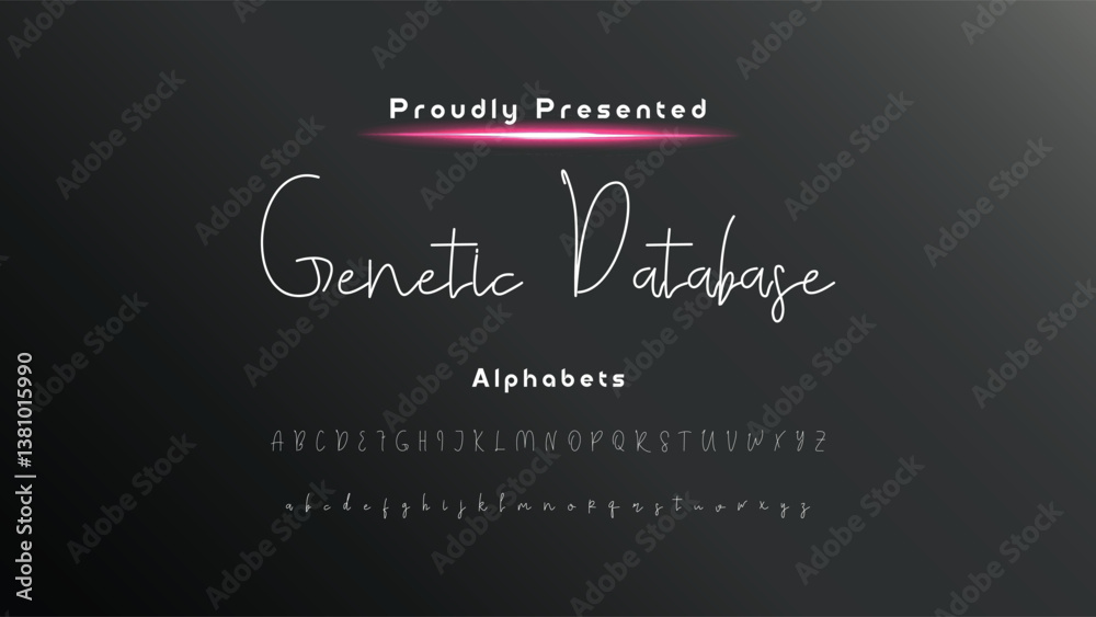 Fototapete bold and script alphabets. vector font duo