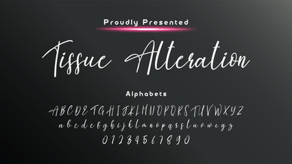Bold and script alphabets. Vector font duo