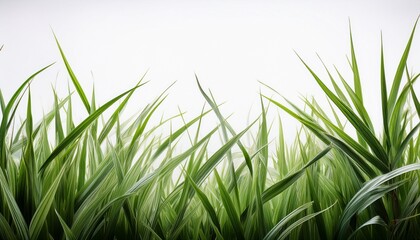 Obraz premium grass border design with blades fading into white background