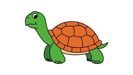 Playful Turtle: A charming illustration of a friendly turtle with a colorful shell, ready for adventure.