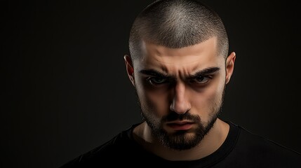 Fototapeta premium Man with a shaved head