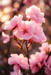 Delicate pink cotton candy bloom dissolving, pastel sunrise hues, springtime blossoms, flower, macro photography