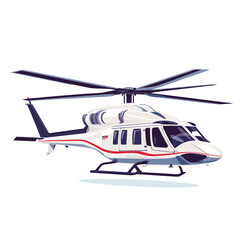Fototapeta premium White and Red Helicopter Illustration on White Background