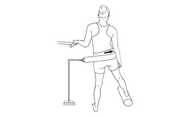 Obraz premium Resistance Band Hip Abduction Exercise Balance and Strength Training Step