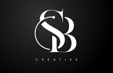 SB Serif letter Logo Design. Elegant sb vector alphabet letters concept symbol.