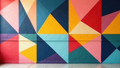 Geometric shapes repeating on a painted wall Muted colors , clean, colors, surface