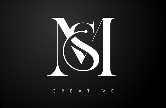 MS Serif letter Logo Design. Elegant ms vector alphabet letters concept symbol.