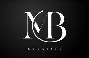 MB Serif letter Logo Design. Elegant mb vector alphabet letters concept symbol.