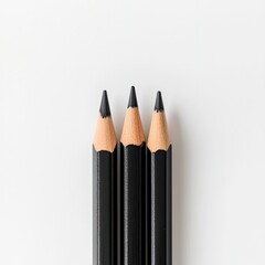 Naklejka premium Hyperrealistic pencil art display studio setting close-up view creative tools artistic expression