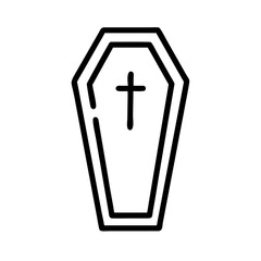 Fototapeta premium Halloween coffin icon on transparent background 