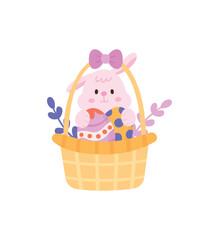 Flat easter element collection