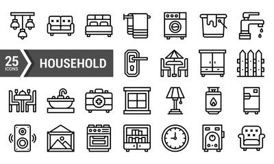 25 Essential Household Icons for Your Design Project.
