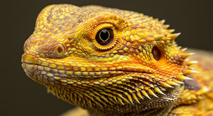 Bearded Dragon Close Up Showing Detailed Scales and Vibrant Colors