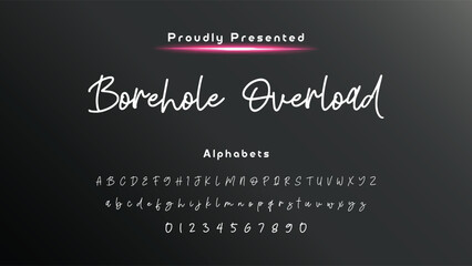 Hand drawn calligraphic vector monoline font. Distress signature letters. Modern script calligraphy type. ABC typography latin signature alphabet.
