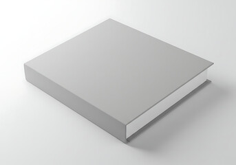 Fototapeta premium Gray square box mockup template for product packaging and branding presentation design and display on surface