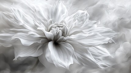 Obraz premium Elegant monochrome dahlia in soft focus