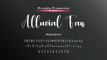 Hand drawn calligraphic vector monoline font. Distress signature letters. Modern script calligraphy type. ABC typography latin signature alphabet.