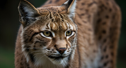 Obraz premium Lynx Portrait Focused with Intricate Details and Sharp Gaze