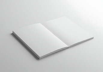 Open blank book mockup template for design presentation and branding clean white pages for content layout