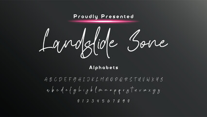 Hand drawn calligraphic vector monoline font. Distress signature letters. Modern script calligraphy type. ABC typography latin signature alphabet.