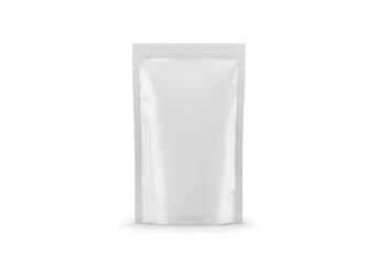 White stand up pouch mockup for food packaging product presentation and branding design template