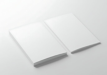 White paper stack mockup for brochure design and flyer presentation template on clean background image