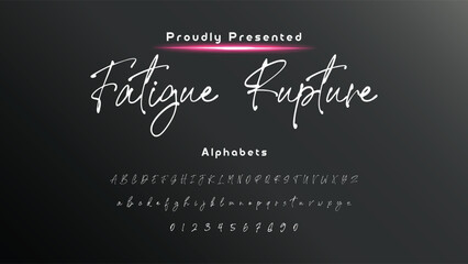 Hand drawn calligraphic vector monoline font. Distress signature letters. Modern script calligraphy type. ABC typography latin signature alphabet.