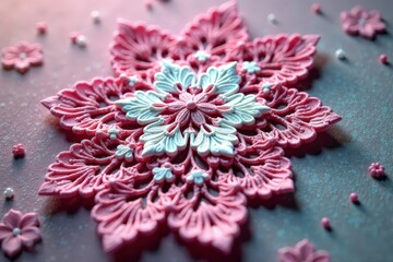 Intricate floral lace doily, delicate texture , needlework, texture