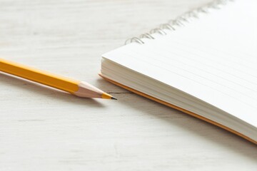 close-up photo of student hand writing in notebook with pencil resting on wooden desk showcasing intricate detail of