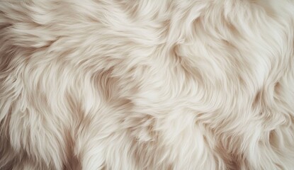 Soft, creamy white shaggy fur texture