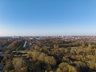 A Stunning Aerial View of a Vibrant City and Its Lush Green Landscape Under Clear, Blue Skies Maschsee Hannover