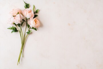 minimalist mother day-themed image showcasing single elegantly arranged flower bouquet placed centrally on plain light-colored