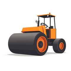 Fototapeta premium Road roller on a white 