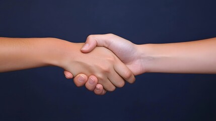 Two business people shaking hands