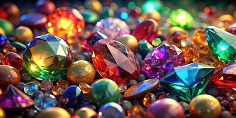 Precious Gemstone Pile - Luxury Jewel Collection