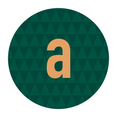 Geometric Green Pattern with Bold Orange Letter a – Stylish Minimalist Vector Design for Branding or Icons