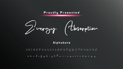 Hand drawn calligraphic vector monoline font. Distress signature letters. Modern script calligraphy type. ABC typography latin signature alphabet.