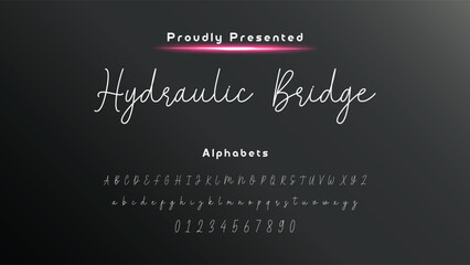 Hand drawn calligraphic vector monoline font. Distress signature letters. Modern script calligraphy type. ABC typography latin signature alphabet.