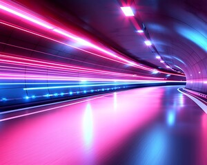 Neon Tunnel Perspective
