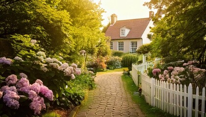 Charming Garden Pathway Leading to Cozy House