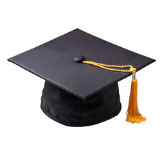 College graduation cap isolated white background